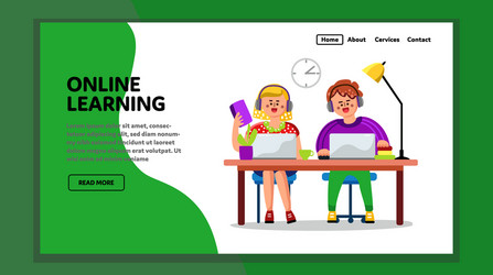 online learning and educate on computer vector image