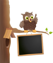 Owl on a twig vector