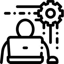 programmer work icon outline vector