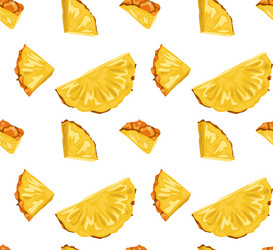 Semicircular and triangular slices of pineapple vector