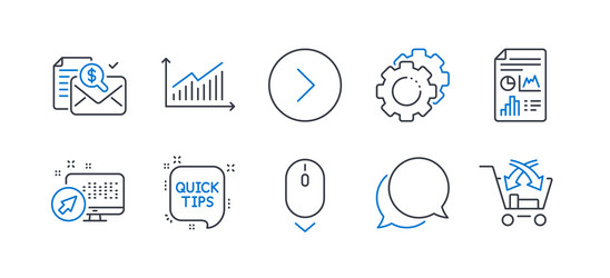 set technology icons such as forward settings vector