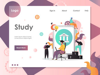 study website landing page design template vector image