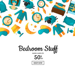 background with cartoon sleep elements vector