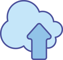 cloud computing and upload arrow line fill vector image