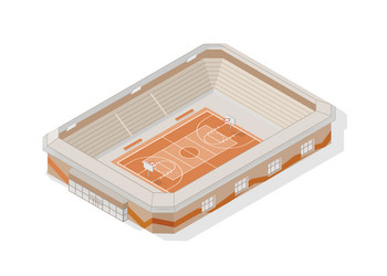 Isometric basketball court modern stadium vector