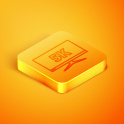 isometric line computer pc monitor display with 5k vector image