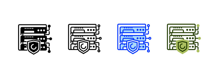 server firewall solid icon linear style sign vector image