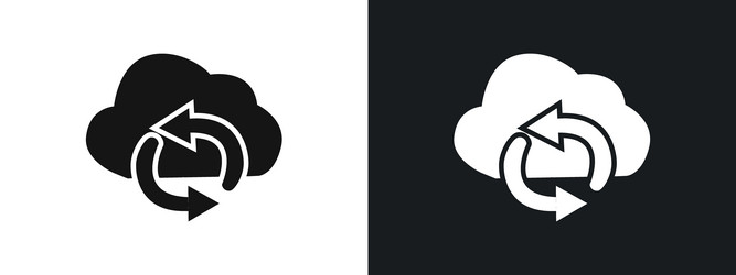 synchronization icon linear graphics set in black vector image