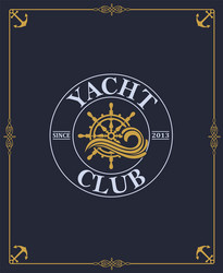 Yacht club label vector