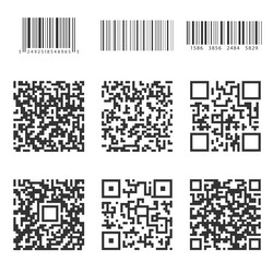 A set of barcodes and qr codes for digital vector