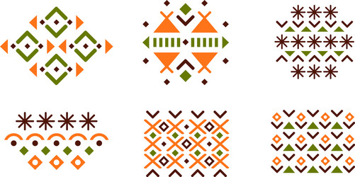 Abstract geometric patterns set vector