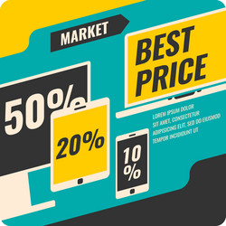 banner sale of phones and computers vector