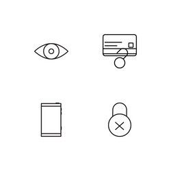 cyber security linear icons set simple outline vector image