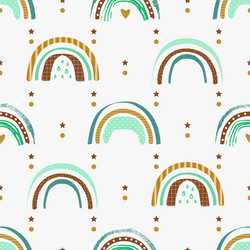 seamless pattern with abstract rainbows vector image