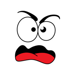 Isolated Sticker Of Scared Face Cartoon Emoji. 24556502 Vector Art at  Vecteezy