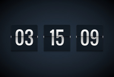 Countdown timer clock counter flip template vector