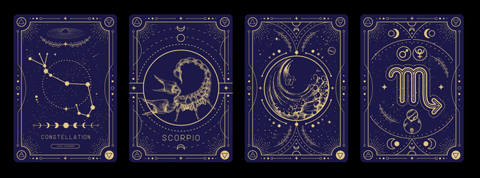 Scorpio Zodiac Magic Cards Vector Image