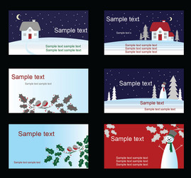 set of christmas cards vector