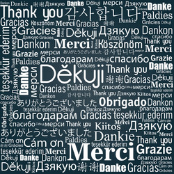 thanks in different languages design vector image