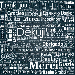 thanks in different languages design vector