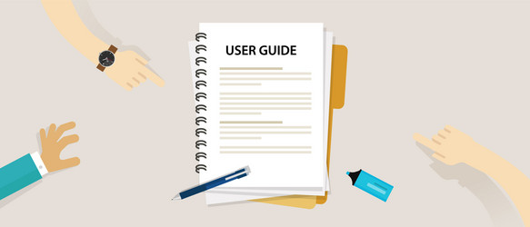 User Manual Document on Table vector image