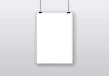 blank white hanging frame with realistic shadow vector image