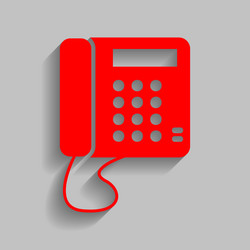 communication or phone sign red icon vector