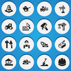 set of 16 editable structure icons includes vector image