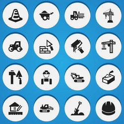 Set of 16 editable structure icons includes vector