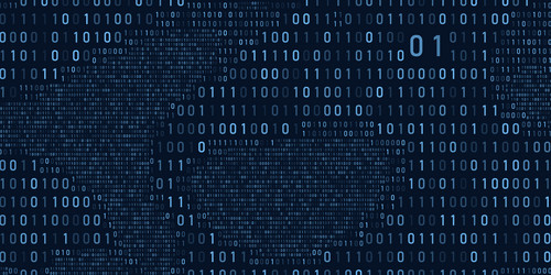 abstract binary code cloud background ai learning vector image
