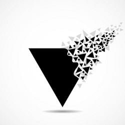 abstract triangle with explosion on small vector