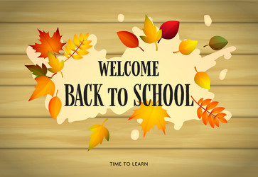 welcome back to school time learn lettering vector