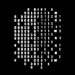 Binary code - minimalist and simple silhouette vector