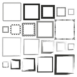 decorative frame set various square styles vector image