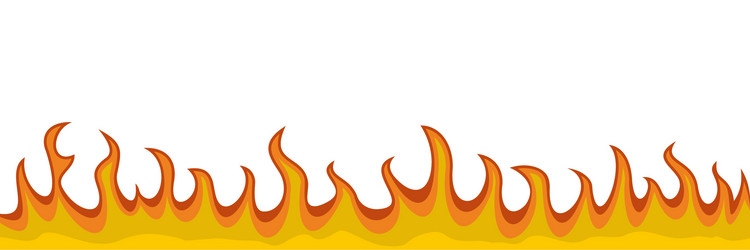 Burning fire flame banner horizontal flat style Vector Image