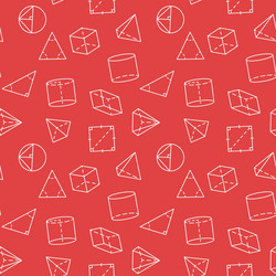 mathematics figures red seamless pattern in line vector image
