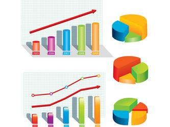 Pie Chart with Data Visualization vector image