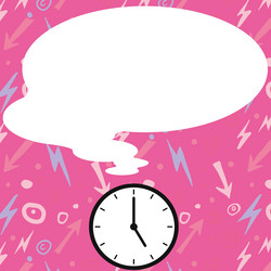 Presenter with conversation bubble showing new vector