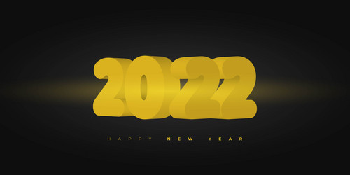 2022 with 3d design happy new year background vector image
