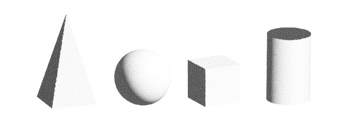 dotwork 3d objects set grain texture vector image