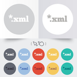 File document icon download xml button vector