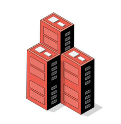 isometric 3d module block district part vector