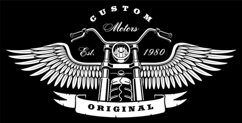 Vintage Motorcycle with Wings Vector Image