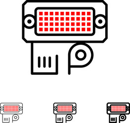 adapter connection data input bold and thin black vector image
