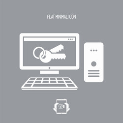 Computer password - flat minimal icon vector