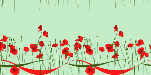 horizontal seamless pattern with poppies vector image