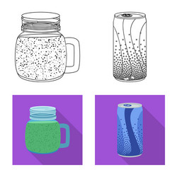 Isolated object of drink and bar icon set vector