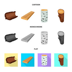 isolated object of tree and raw logo set vector image