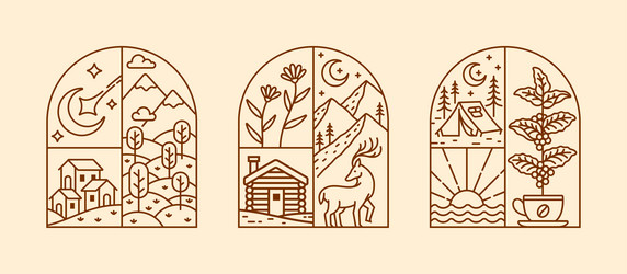 natural view in the form of a window vector image
