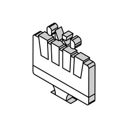 oled computer monitor isometric icon vector